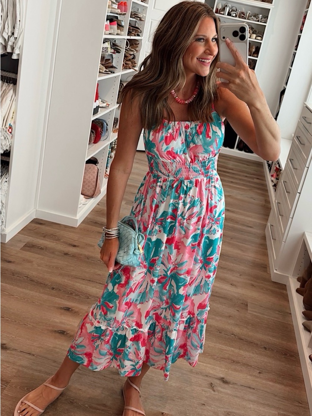 Colorful midi dress size small new with tags